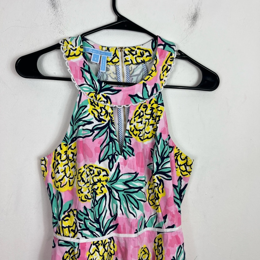 Draper‎ James Pineapple Halter Dress Sz 2 - Picture 6 of 15